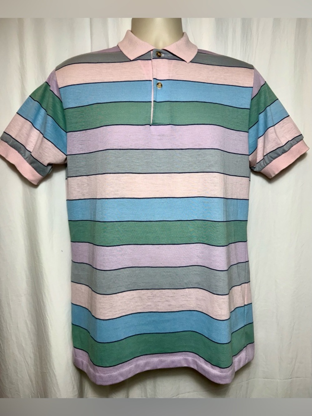 B. ALTMAN Vintage Pastel Striped Polo